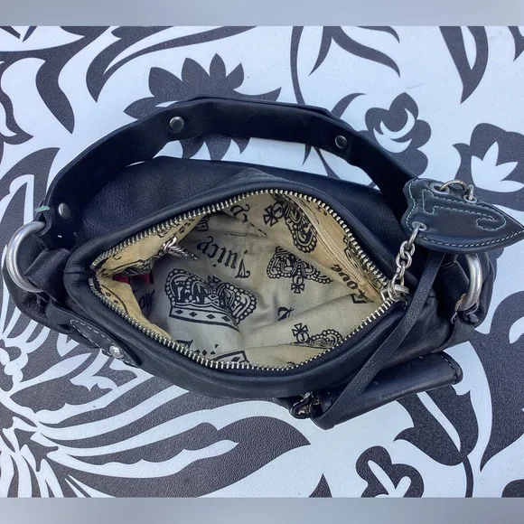 EUC Vintage Y2K Juicy Couture Rare Black Leather Gorgeous Bag - Picture 7 of 7